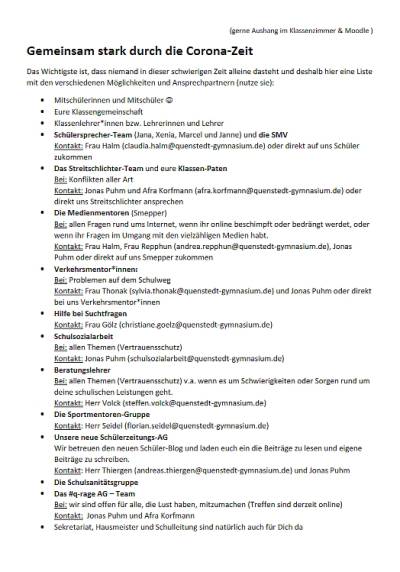 Unterstützungsangebote