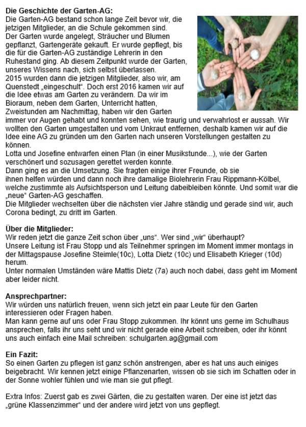 Garten AG Info